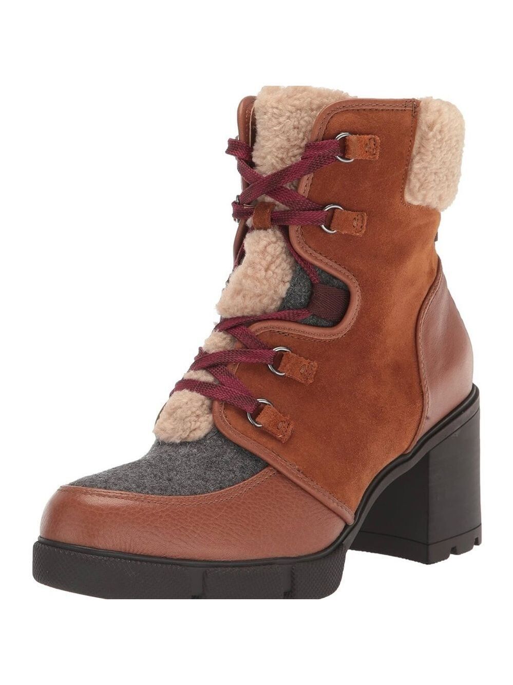 Naturalizer Myla Womens Leather Lace-up heel Boots
